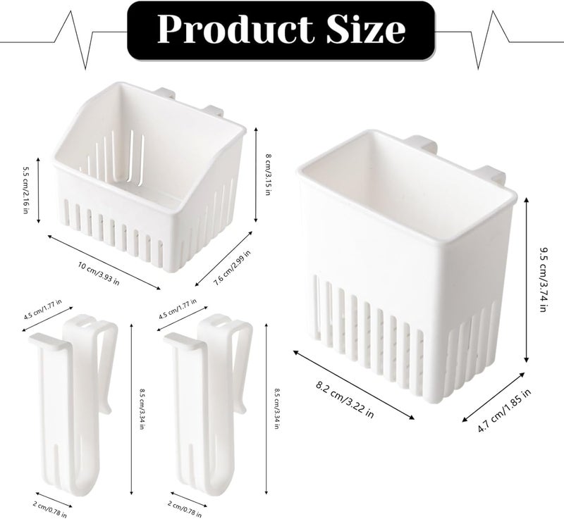 VrotQyn 3 Pcs Utensil Drying Rack Universal Cup Silverware Utensil Drying Holder Basket for Home Kitchen, White - Image 2